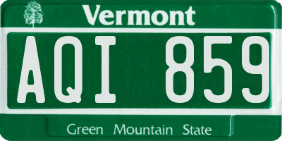 VT license plate AQI859