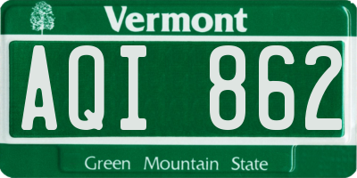 VT license plate AQI862