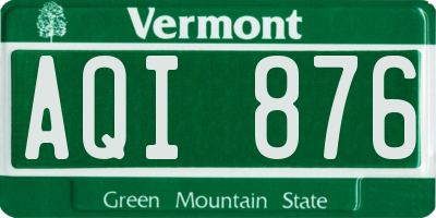 VT license plate AQI876