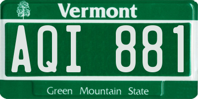 VT license plate AQI881