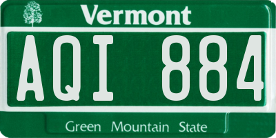 VT license plate AQI884
