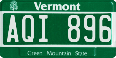 VT license plate AQI896