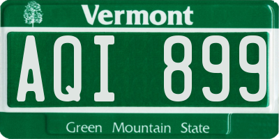 VT license plate AQI899