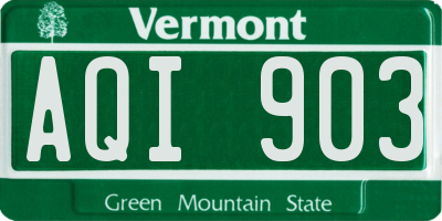 VT license plate AQI903