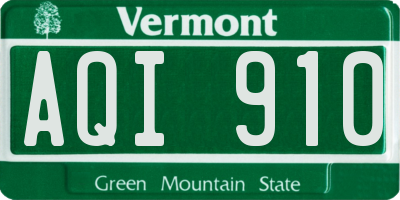VT license plate AQI910