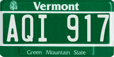 VT license plate AQI917