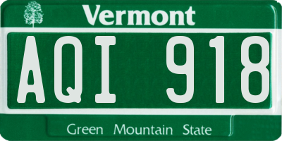 VT license plate AQI918