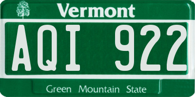 VT license plate AQI922