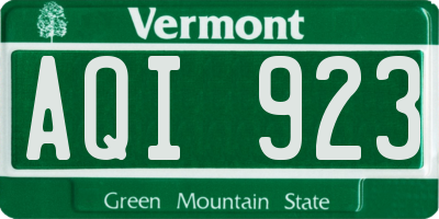VT license plate AQI923