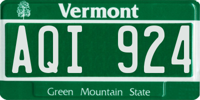 VT license plate AQI924