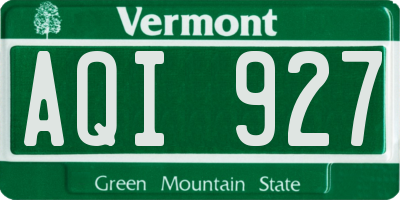 VT license plate AQI927