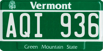 VT license plate AQI936