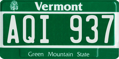 VT license plate AQI937