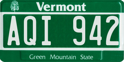 VT license plate AQI942