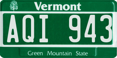 VT license plate AQI943