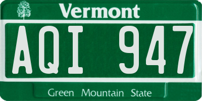 VT license plate AQI947