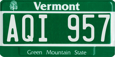 VT license plate AQI957