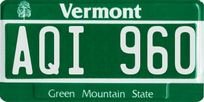 VT license plate AQI960