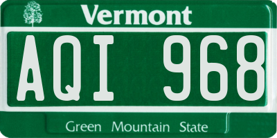 VT license plate AQI968