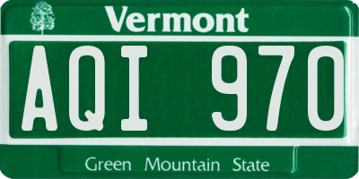 VT license plate AQI970