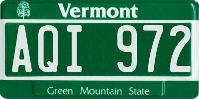 VT license plate AQI972