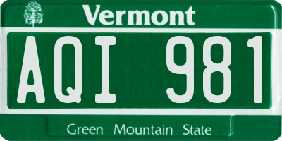 VT license plate AQI981