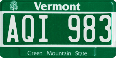 VT license plate AQI983