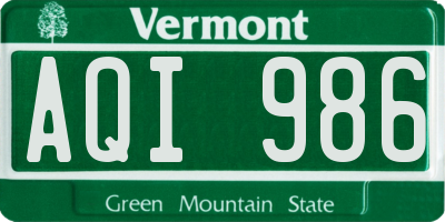 VT license plate AQI986