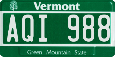 VT license plate AQI988