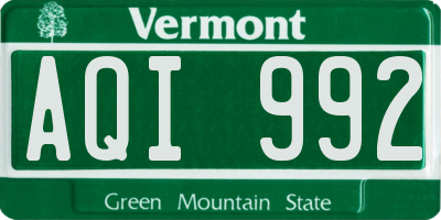 VT license plate AQI992
