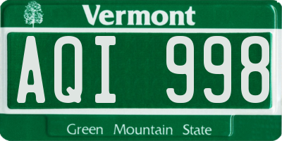 VT license plate AQI998