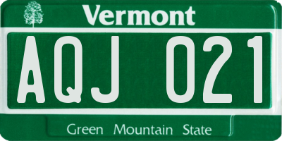 VT license plate AQJ021