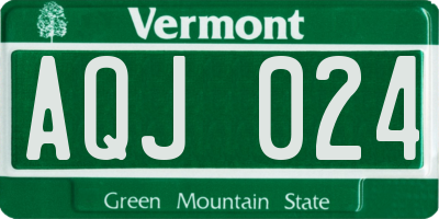 VT license plate AQJ024