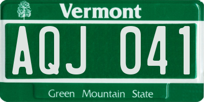 VT license plate AQJ041