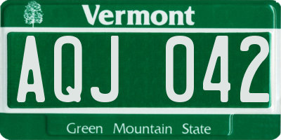 VT license plate AQJ042