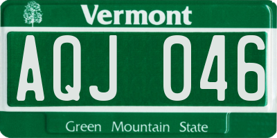VT license plate AQJ046