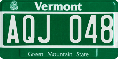VT license plate AQJ048