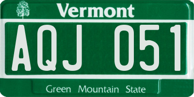 VT license plate AQJ051