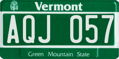 VT license plate AQJ057