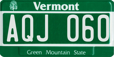 VT license plate AQJ060