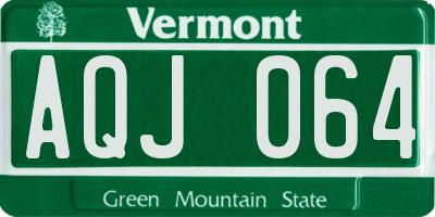 VT license plate AQJ064