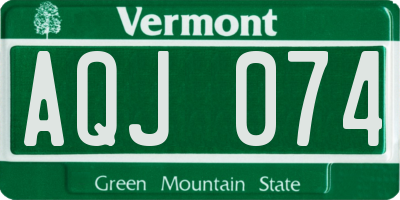 VT license plate AQJ074