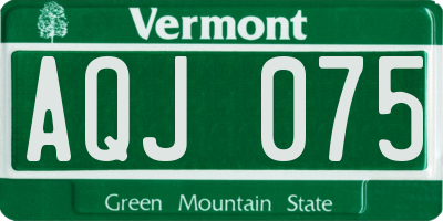 VT license plate AQJ075