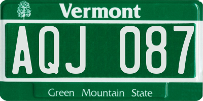 VT license plate AQJ087