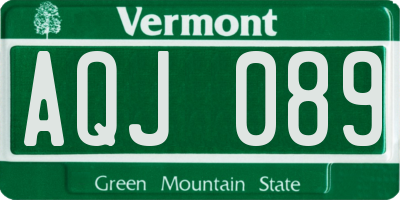 VT license plate AQJ089
