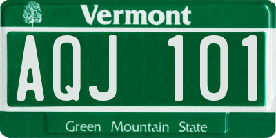 VT license plate AQJ101