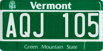 VT license plate AQJ105