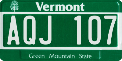 VT license plate AQJ107