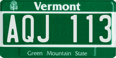 VT license plate AQJ113