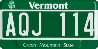VT license plate AQJ114